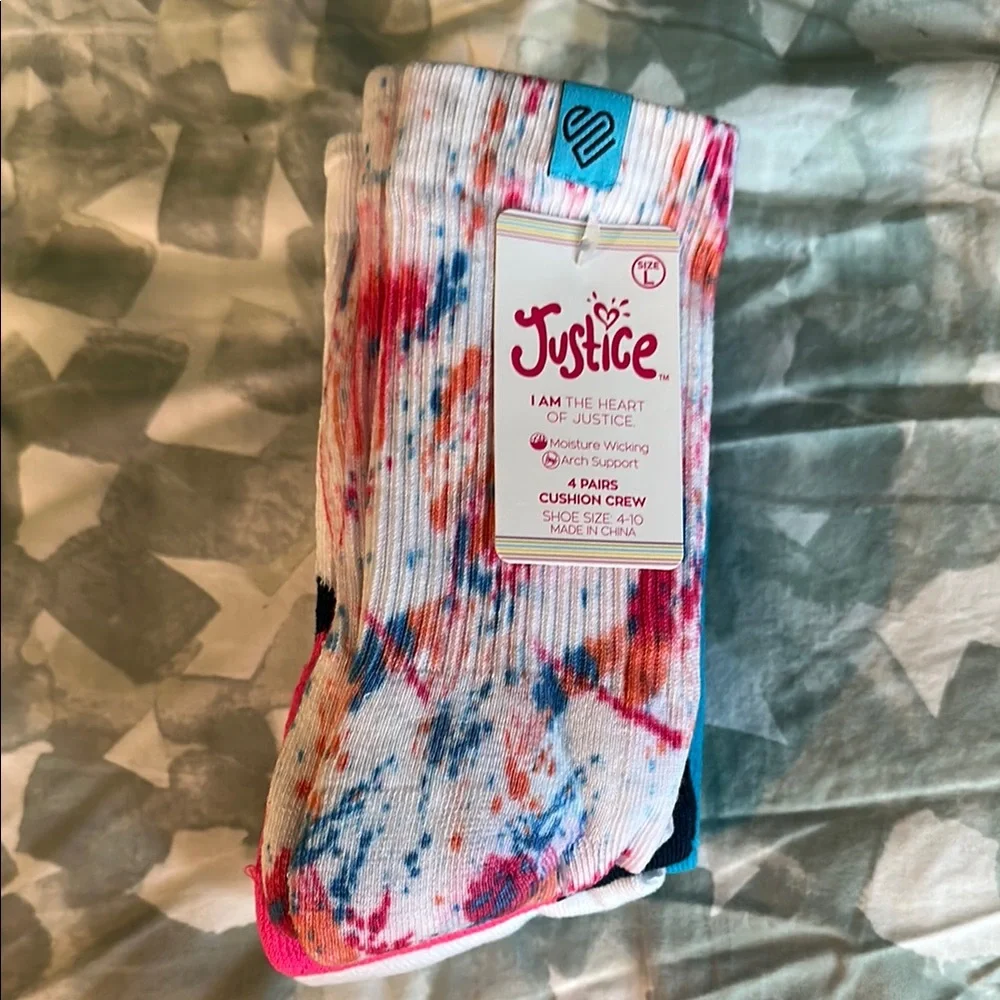 Justice Tie-Dye Crew Socks